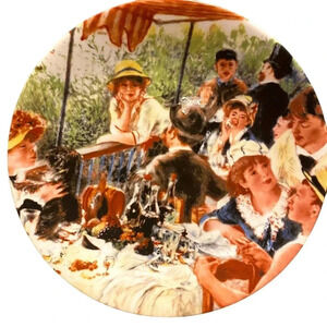 Luncheon of Boating Party Porcelain Home Office Decor 9.5” Plate Made in French